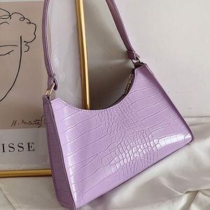 Croc Shoulder Bag - Lilac